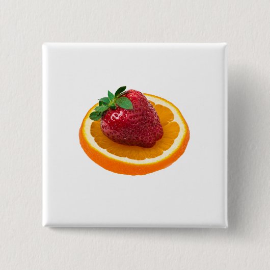 Erdbeere und Orange Button (Vorderseite)