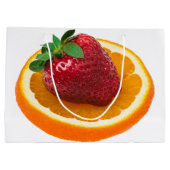 Erdbeere und Orange Große Geschenktüte (Rückseite)