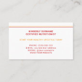 Erdbeere und Orangenfrüchte Ernährungsberater Visitenkarte (Rückseite)