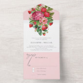 Erdbeere und Peonies-Engagement-Partei UAwg All In One Einladung (Innen Boden)