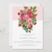 Erdbeere und Peonies Sommeressen Probe Einladung (Vorderseite)