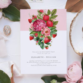 Erdbeere und Peonies Summer Engagement Party Einladung