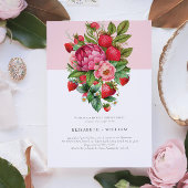 Erdbeere und Peonies Summer Engagement Party Einladung
