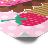 Erdbeere und Schokolade Cupcake Canvas Print Poster (Ecke)