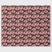 Erdbeere und Schokolade Donuts Geburtstag Geschenkpapier (Flach)