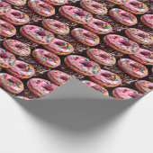 Erdbeere und Schokolade Donuts Geburtstag Geschenkpapier (Ecke)