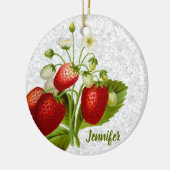 Erdbeere und Spitze Keramik Ornament (Links)