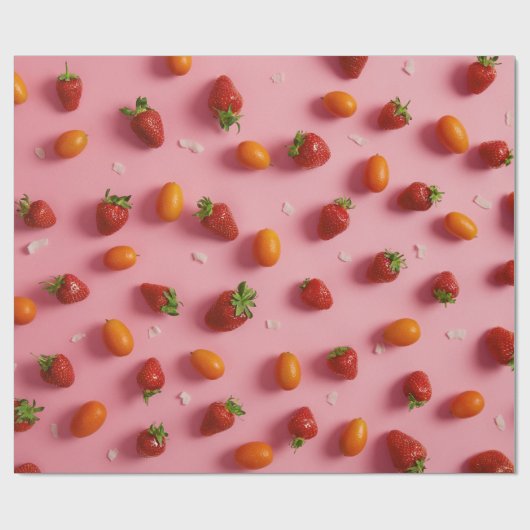 Erdbeere und Tomaten Geschenkpapier (Flach)