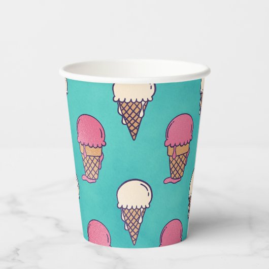 Erdbeere und Vanilla Ice Pappbecher (Rückseite)