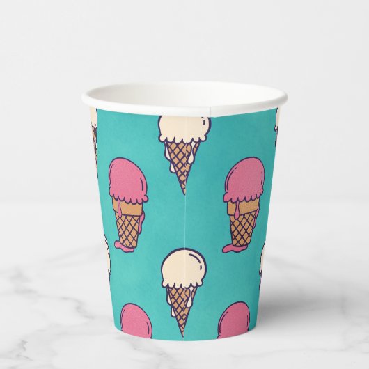 Erdbeere und Vanilla Ice Pappbecher (Rechts)