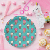 Erdbeere und Vanilla Ice Pappteller (Party)