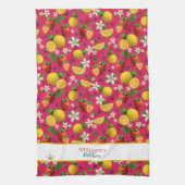 Erdbeere und Zitronenmuster Geschirrtuch (Vertikal)