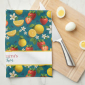 Erdbeere und Zitronenmuster Geschirrtuch (Viertel Falte)