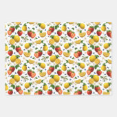 Erdbeere und Zitronenmuster mit Blumenmuster mit L Geschenkpapier Set (Vorderseite 3)