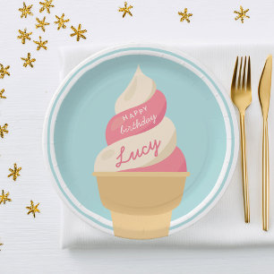 Erdbeere Vanilla Kindergeburtstag Party Pappteller