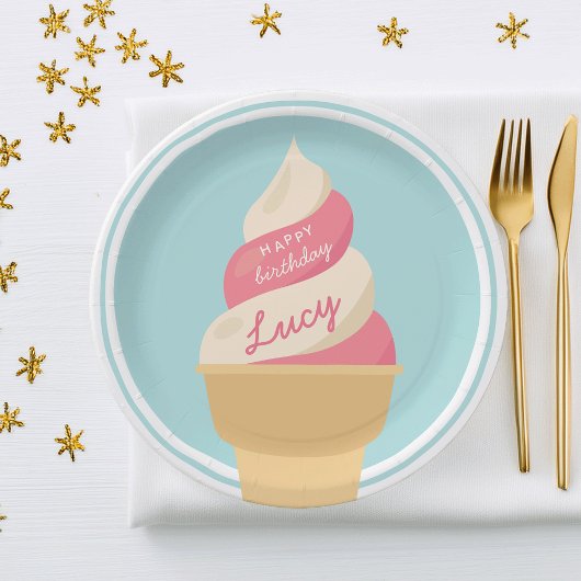 Erdbeere Vanilla Kindergeburtstag Party Pappteller