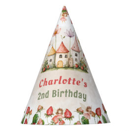 Erdbeere verzauberter Märchengarten Geburtstag Partyhütchen