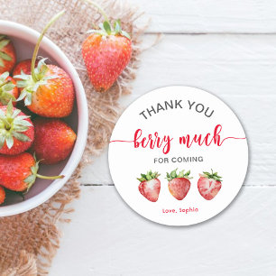Erdbeere Vielen Dank Berry Sehr Runder Aufkleber