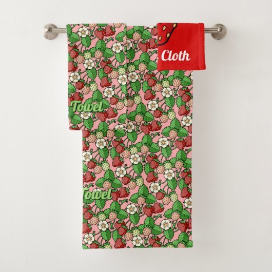 Erdbeere Vine Pattern Badetuch Set (Insitu)
