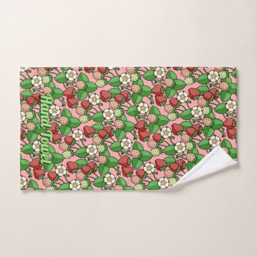 Erdbeere Vine Pattern Badetuch Set (Handtuch)