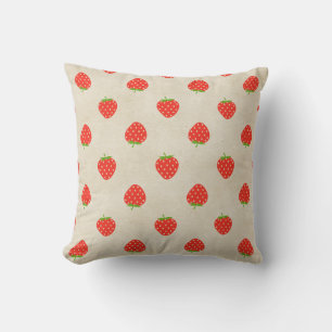 Erdbeere Vintag Girly Rustic Erdbeeren Print Kissen