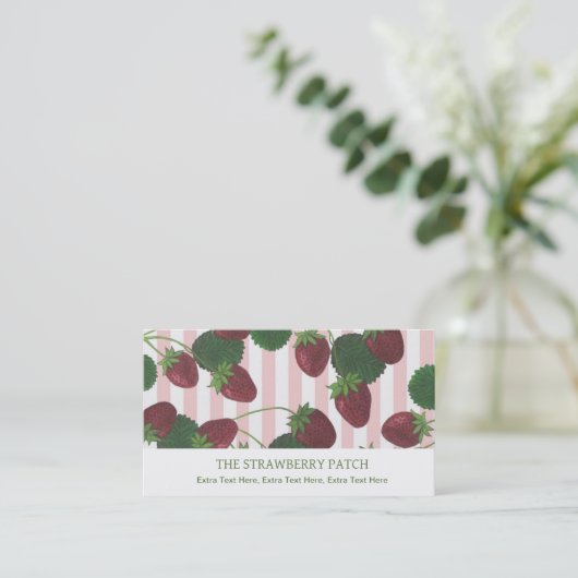 Erdbeere Visitenkarte (Stehend Vorderseite)