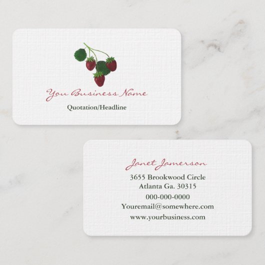 Erdbeere  visitenkarte (Vorne/Hinten)