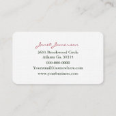 Erdbeere visitenkarte (Rückseite)