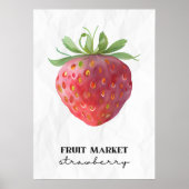 Erdbeere vom Obstmarkt Poster (Vorne)
