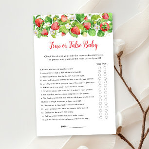 Erdbeere Wahr oder Falsch Baby Shower Spiel