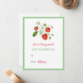 Erdbeere Wasserfarbe Happy Valentines Day Mini Mitteilungskarte (Vorderseite/Rückseite Beispiel)