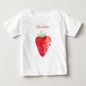 Erdbeere Wasserfarbe Personalisiert Baby T-shirt (Vorderseite)