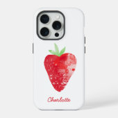 Erdbeere Wasserfarbe Personalisiert iPhone Hülle (Rückseite)
