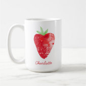 Erdbeere Wasserfarbe Personalisiert Kaffeetasse (Links)
