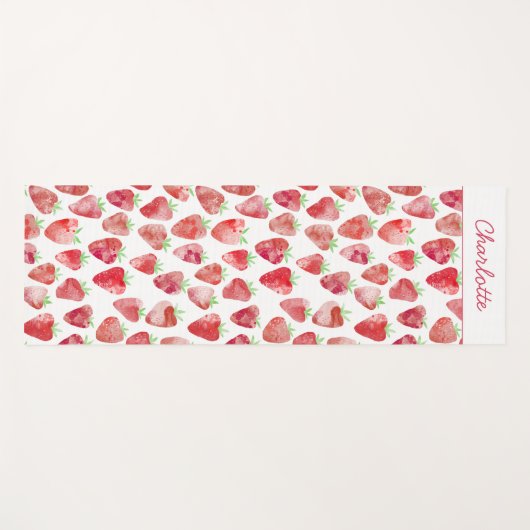 Erdbeere Wasserfarbe Personalisiert Yogamatte (Vorderseite (Horizontal))