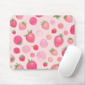 Erdbeere Wasserfarbe Rosa Berry Nahtloses Muster Mousepad (Mit Mouse)