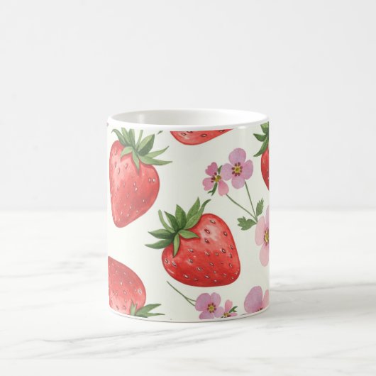 Erdbeere Wasserfarbe Tasse (Mittel)