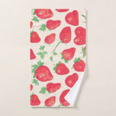 Erdbeere Wasserfarbenes Muster Badhandtuch Set (Handtuch)