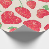 Erdbeere Wasserfarbenes Muster Geschenkpapier (Ecke)