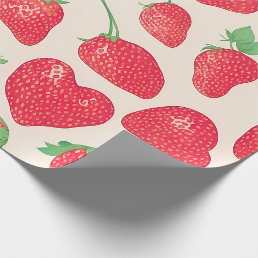 Erdbeere Wasserfarbenes Muster Geschenkpapier (Ecke)