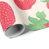 Erdbeere Wasserfarbenes Muster Geschenkpapier (Rolleneckpunkt)