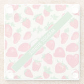 Erdbeere Wasserfarbenes Muster Glasuntersetzer (Rückseite)