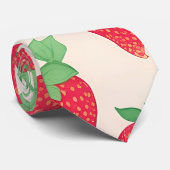 Erdbeere Wasserfarbenes Muster Krawatte (Gerollt)