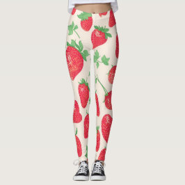 Erdbeere Wasserfarbenes Muster Leggings