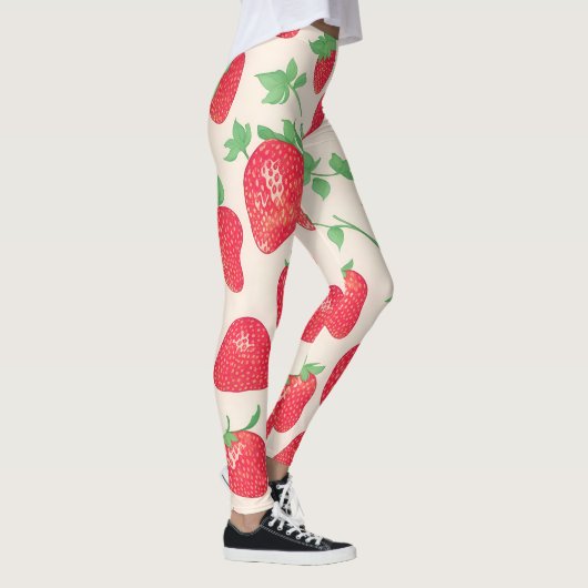 Erdbeere Wasserfarbenes Muster Leggings (Rechts)