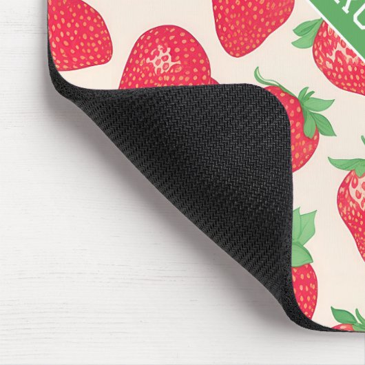 Erdbeere Wasserfarbenes Muster Mousepad (Ecke)