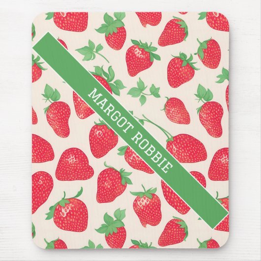 Erdbeere Wasserfarbenes Muster Mousepad (Vorne)