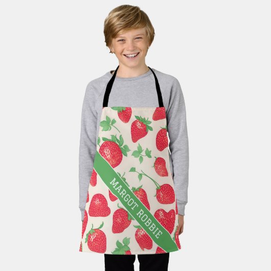 Erdbeere Wasserfarbenes Muster Schürze (Getragen)