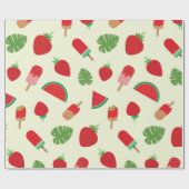 Erdbeere, Wassermelonen und rote Popsikel Geschenkpapier (Flach)