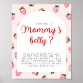 Erdbeere wie groß ist Mammys Babydusche Poster (Vorne)